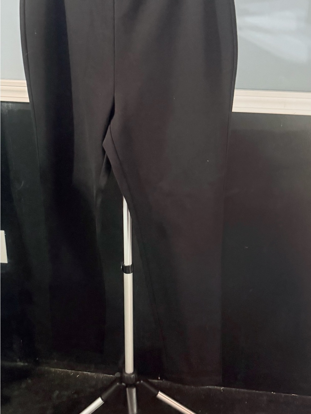 Preston & York Black Classic Pull-On Stretch Straight Leg Pants Size LG New